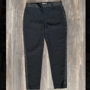 calvin klein black dress pants satin lining size 4 ankle length skinny
